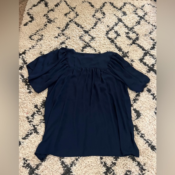 Women’s Loft Navy Blue v neck flowy Blouse size L - Picture 5 of 5